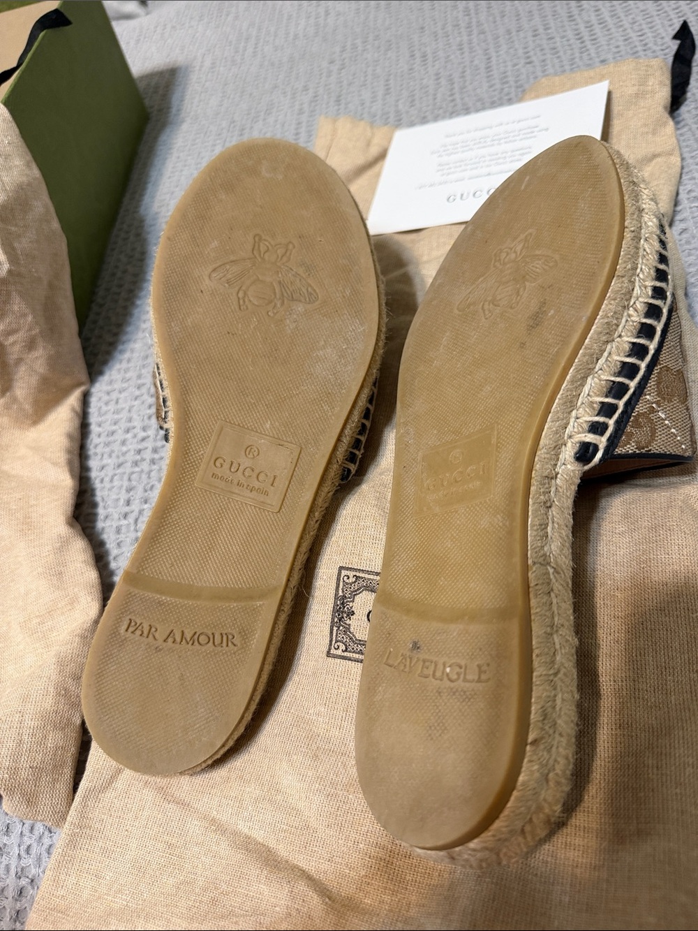 Gucci Beige / Ebony Shoe Box Label Original GG - Picture 3 of 3